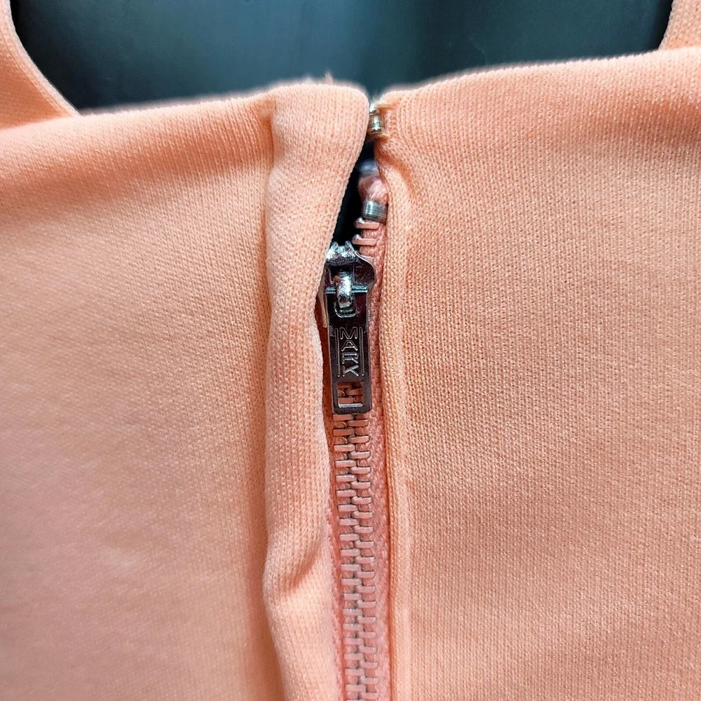Vintage 70s Peach Maxi Halter Dress w/ Matching Ruffle Sleeve Crop Bolero Jacket
